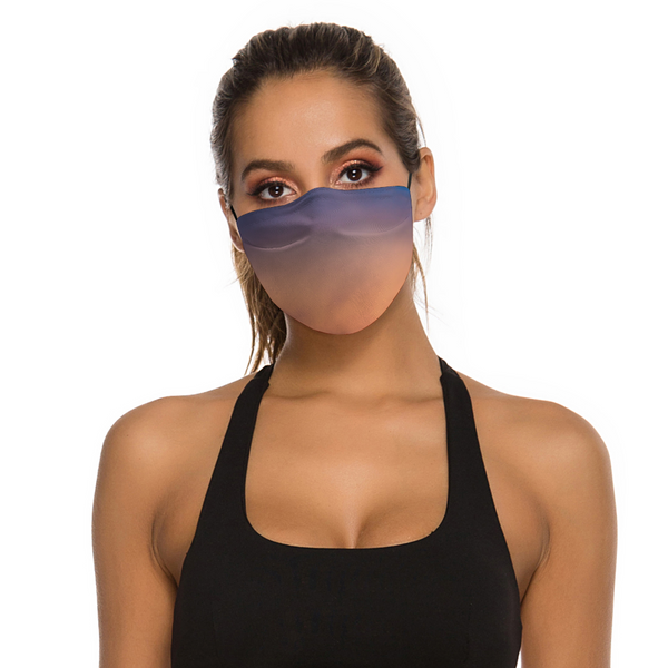 Gradient Color Purple Orange Face Mask for Adults